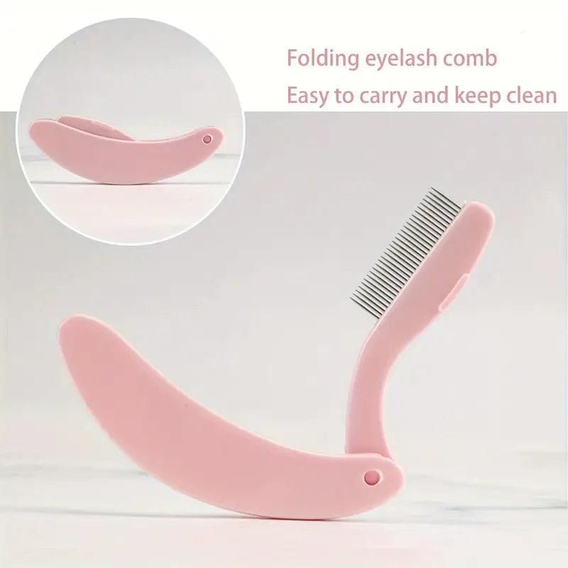 NEW Cali Folding Eyelash Comb - Pink مشط الرموش القابل للطوي