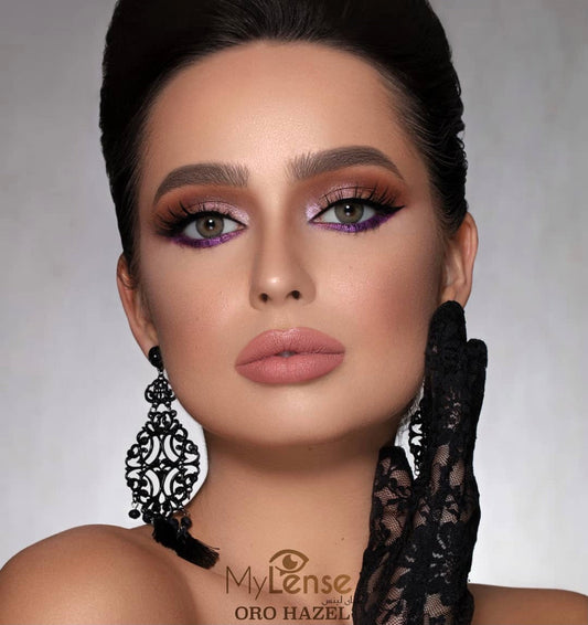 My Lens Power Oro Hazel w/ Solution @ ماي لينس - اورو هازيل طبي مع محلول